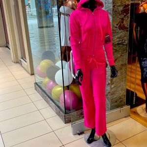Velour hot pink set